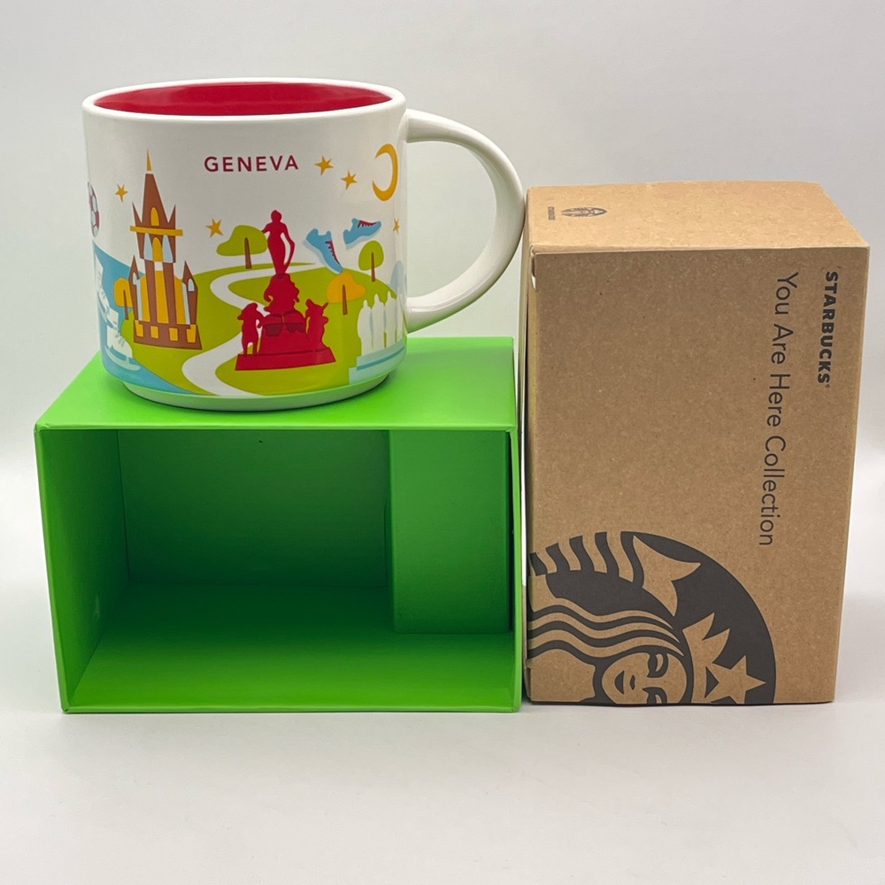 NWT Starbucks YOU ARE HERE SERIES Geneva Mug White 14 oz